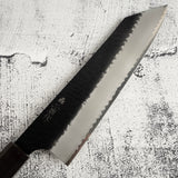 二唐刃物鍛造所 スーパーゴールド2 黒打ち 槌目 切付牛刀 210mm