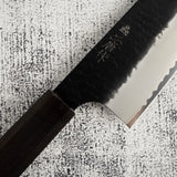 二唐刃物鍛造所 スーパーゴールド2 黒打ち 槌目 切付牛刀 210mm
