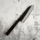 二唐刃物鍛造所 SG2 黒打ち 槌目 三徳 180mm エボニーハンドル