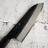 二唐刃物鍛造所 SG2 黒打ち 槌目 三徳 180mm エボニーハンドル