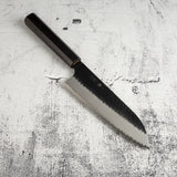 二唐刃物鍛造所 SG2 黒打ち 槌目 三徳 180mm エボニーハンドル