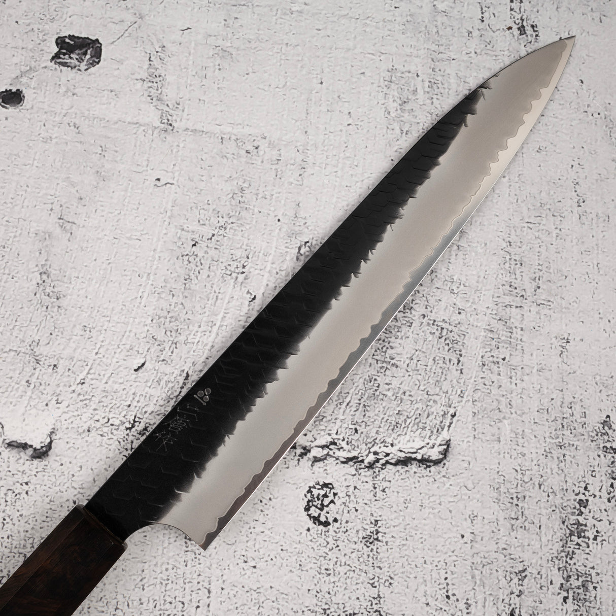 二唐刃物鍛造所 スーパーゴールド2 黒打ち 槌目 筋引 240mm