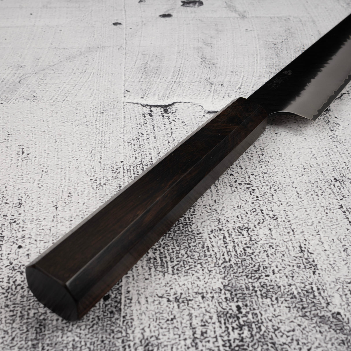 二唐刃物鍛造所 スーパーゴールド2 黒打ち 槌目 筋引 240mm