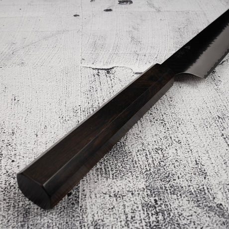 二唐刃物鍛造所 スーパーゴールド2 黒打ち 槌目 筋引 240mm