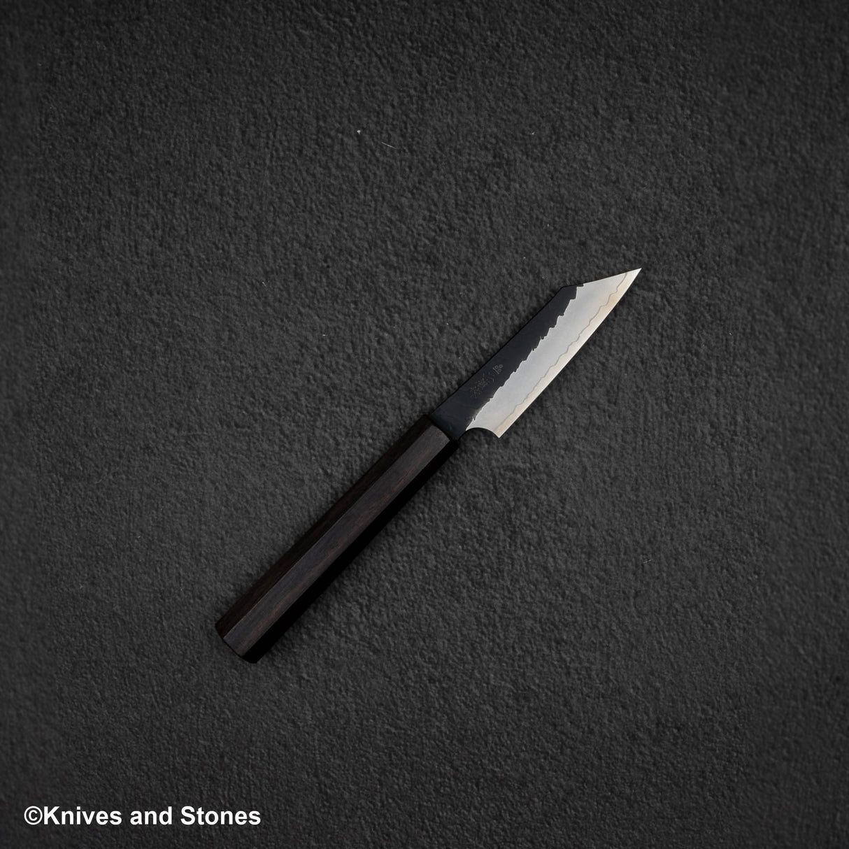 二唐刃物鍛造所 スーパーゴールド2 黒打ち 槌目 切付ペティ 90mm