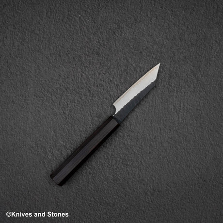 二唐刃物鍛造所 スーパーゴールド2 黒打ち 槌目 切付ペティ 90mm