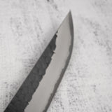 二唐刃物鍛造所 スーパーゴールド2 先丸筋引 270mm 黒打ち 槌目 白蝶貝ハンドル