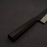 二唐刃物鍛造所 スーパーゴールド2 槌目 黒打ち 切付牛刀 270mm エボニーハンドル