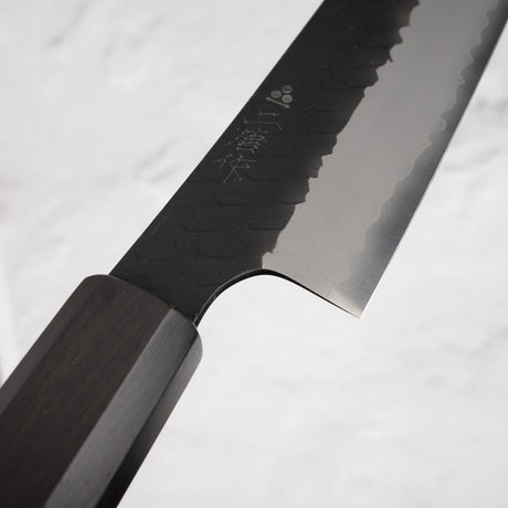 二唐刃物鍛造所 SG2 槌目黒打ち 先丸筋引 300mm