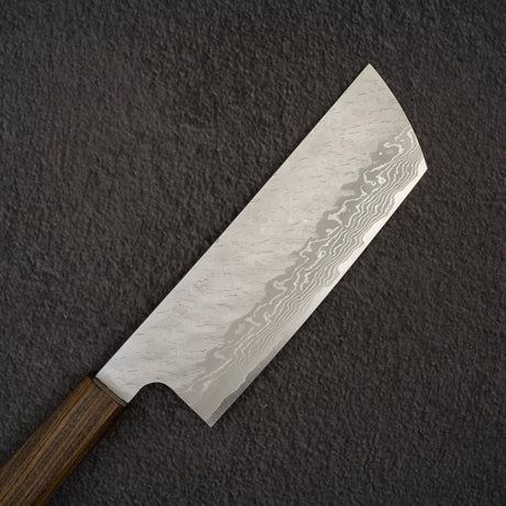 二唐刃物鍛造所 V金10号 ダマスカス 槌目 菜切 165mm