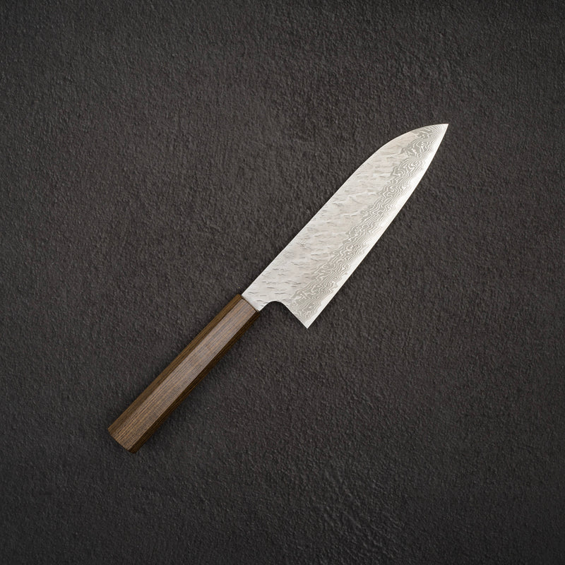 二唐刃物鍛造所 V金10号 ダマスカス 槌目 三徳 175mm