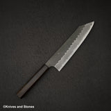 二唐刃物鍛造所 青紙スーパー マット磨き 槌目仕上げ 切付牛刀 210mm