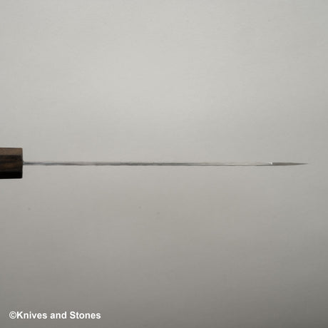二唐刃物鍛造所 青紙スーパー マット磨き 槌目仕上げ 切付牛刀 210mm
