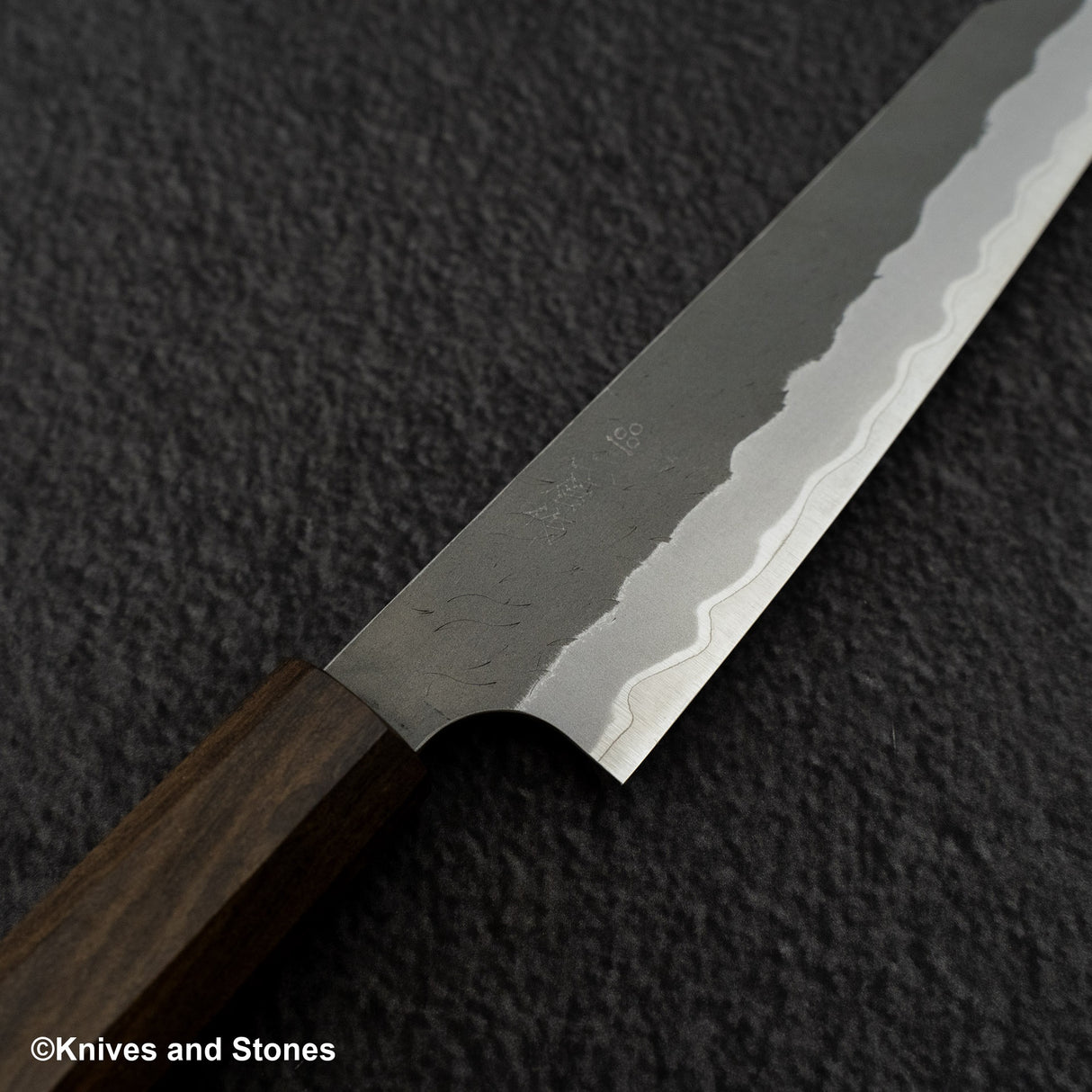 二唐刃物鍛造所 青紙スーパー マット磨き 槌目 ペティ 150mm
