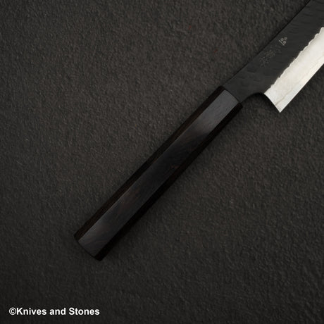 二唐刃物鍛造所 SG2 黒打ち 槌目 先丸筋引 270mm