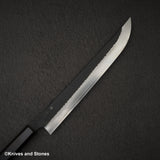 二唐刃物鍛造所 SG2 黒打ち 槌目 先丸筋引 270mm