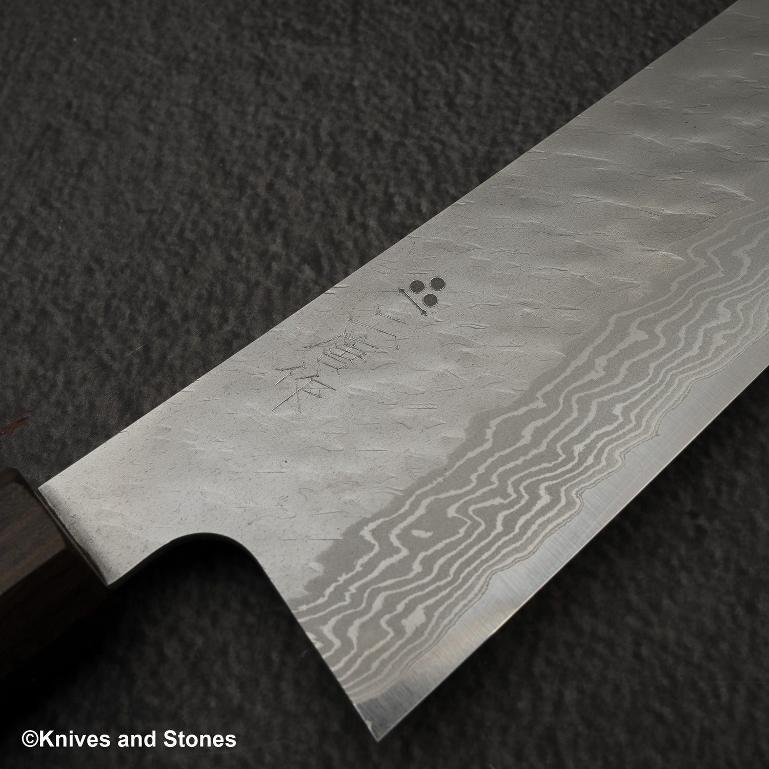 二唐刃物鍛造所 V金10号 ダマスカス 槌目 牛刀 240mm