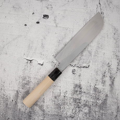 青木刃物製作所 渦潮 白二鋼 ダマスカス 鎌形薄刃 195mm