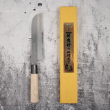 青木刃物製作所 渦潮 白二鋼 ダマスカス 鎌形薄刃 195mm
