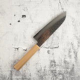 青木刃物製作所 V金10号 33層ダマスカス 三徳 170mm ゴールド