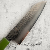 青木刃物製作所 V金10号 33層ダマスカス 三徳 170mm グリーン