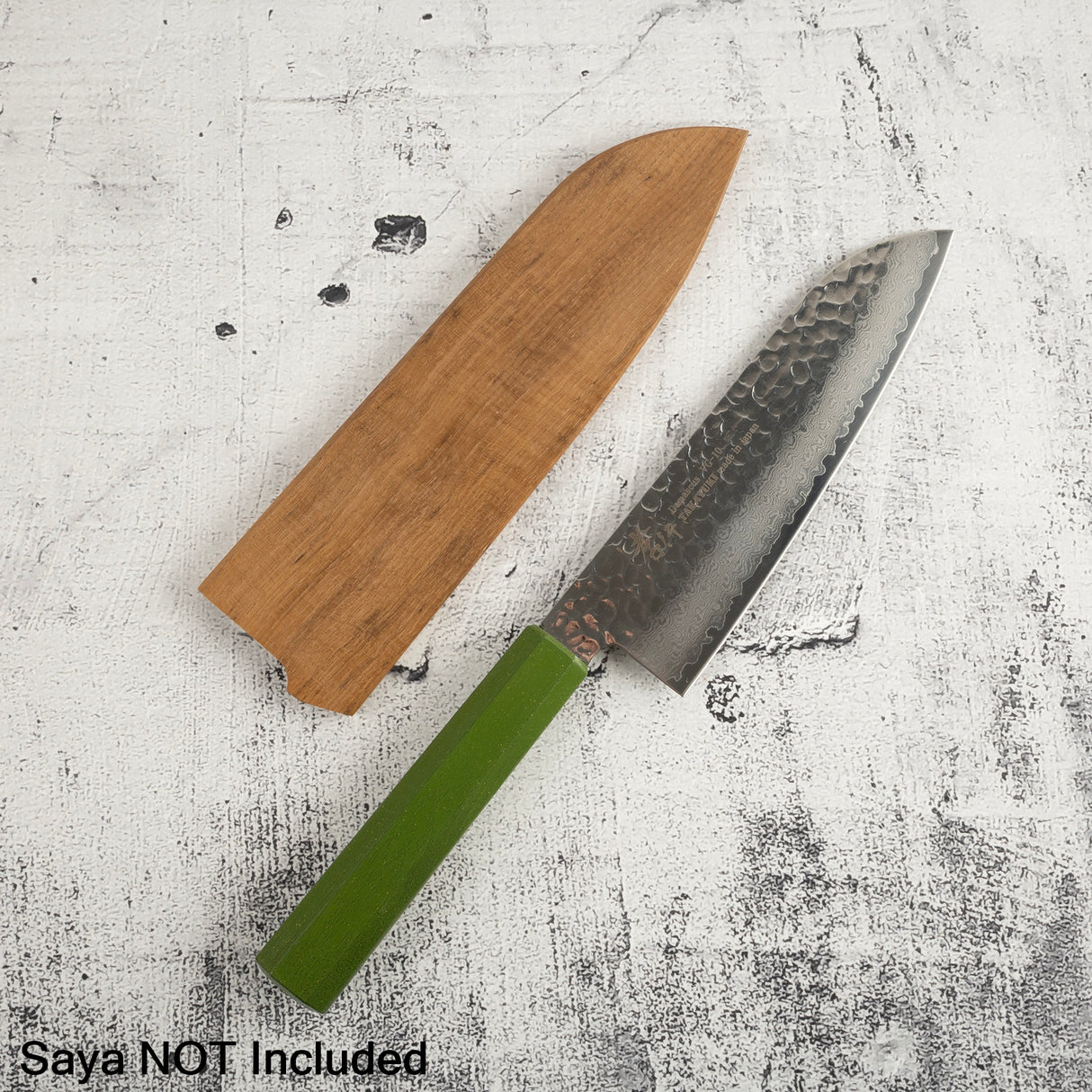 青木刃物製作所 V金10号 33層ダマスカス 三徳 170mm グリーン