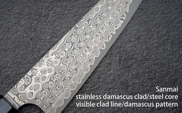 Construction: 三枚合わせ・ステンレスダマスカス clad