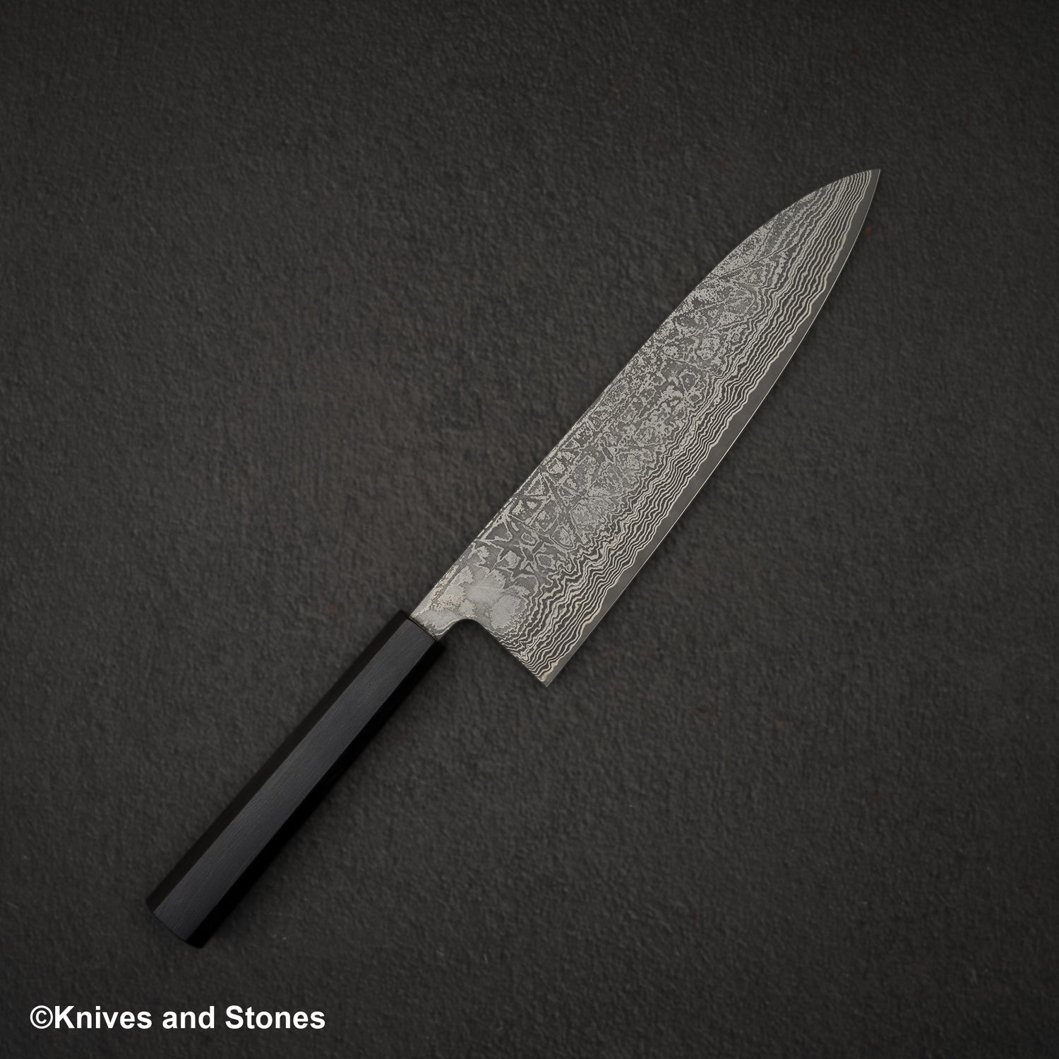 加茂藤刃物 黒雲 SG2 ブラックダマスカス 牛刀 210mm