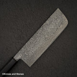 加茂藤刃物 黒雲 SG2 ブラックダマスカス 菜切 180mm エボニーハンドル