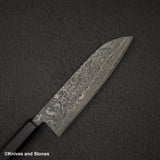 加茂藤刃物 黒雲 SG2 ブラックダマスカス 三徳 170mm エボニーハンドル