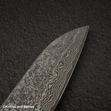 加茂藤刃物 黒雲 SG2 ブラックダマスカス 三徳 170mm エボニーハンドル