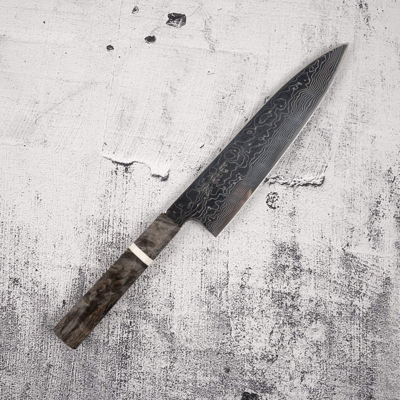 佑成 スーパーゴールド2 ダマスカス 牛刀 210mm バーチハンドル
