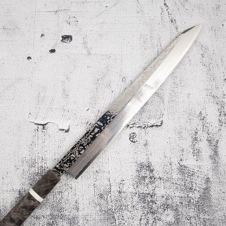佑成 SRS-13 ダマスカス 切付柳刃 300mm 鏡面仕上げ 鞘付き
