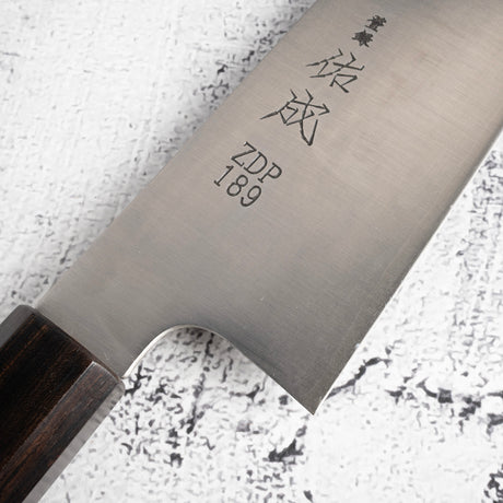 佑成 粉末ダイス鋼 ZDP-189 ヘアライン 切付牛刀 210mm