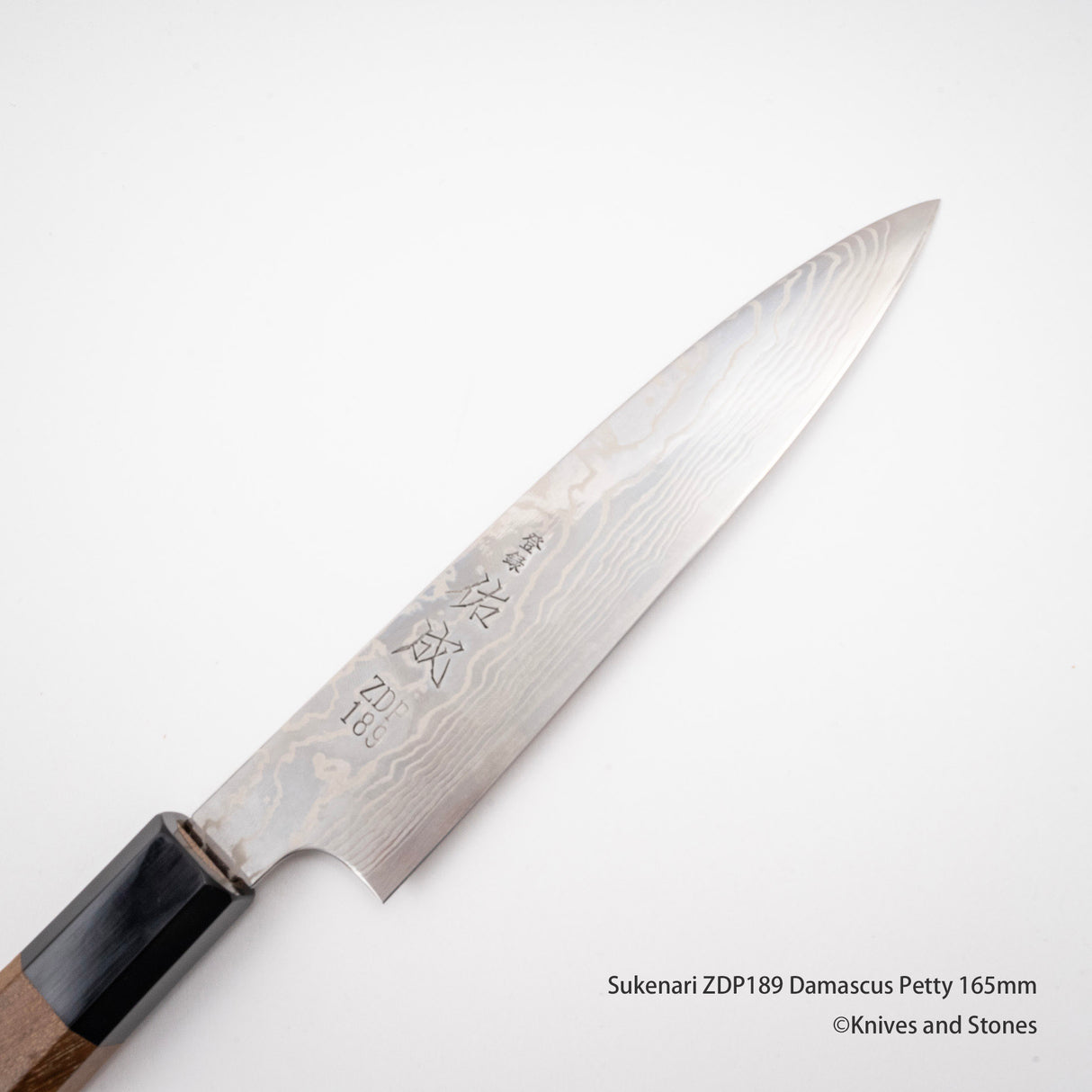 佑成 粉末ダイス鋼 ZDP-189 ダマスカス ペティナイフ 165mm