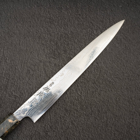 佑成 粉末ダイス鋼 ZDP-189 ダマスカス 筋引 240mm 鞘付き