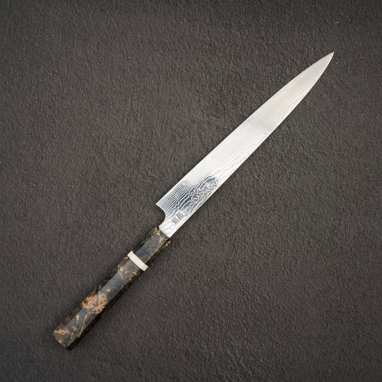 佑成 粉末ダイス鋼 ZDP-189 ダマスカス 筋引 240mm 鞘付き