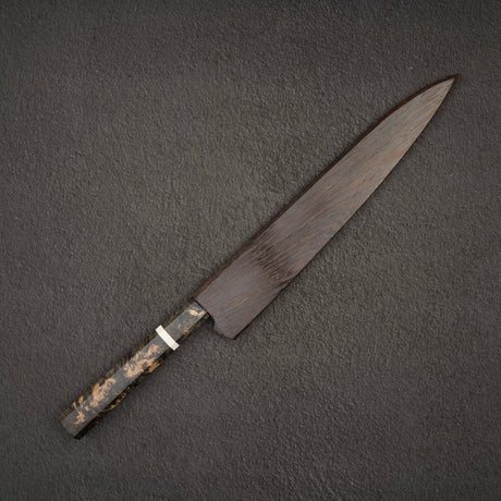 佑成 粉末ダイス鋼 ZDP-189 ダマスカス 筋引 240mm 鞘付き