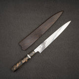 佑成 粉末ダイス鋼 ZDP-189 ダマスカス 筋引 240mm 鞘付き