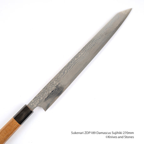 佑成 粉末ダイス鋼 ZDP-189 ダマスカス 切付筋引 270mm