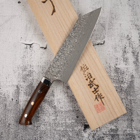 佐治打刃物 SG2 ブラックダマスカス 文化 180mm