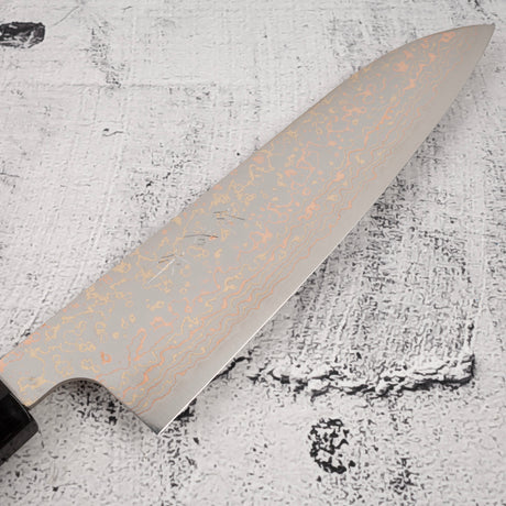 佐治打刃物 V金10号 レインボーダマスカス 牛刀 180mm