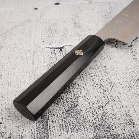 佐治打刃物 V金10号 レインボーダマスカス 牛刀 180mm