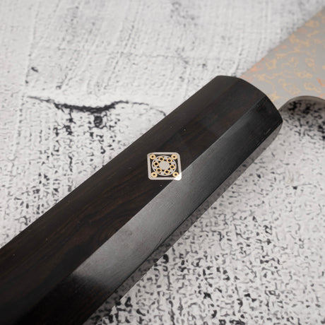 佐治打刃物 V金10号 レインボーダマスカス 牛刀 180mm