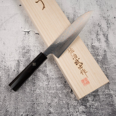 佐治打刃物 V金10号 レインボーダマスカス 牛刀 180mm