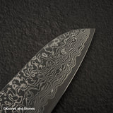 佐治打刃物 SG2 ブラックダマスカス 三徳 180mm スタッグハンドル
