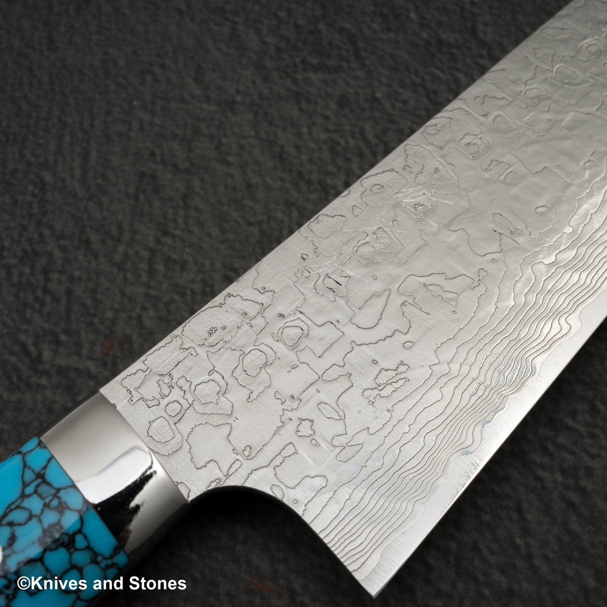 佐治打刃物 SG2 ダイヤモンドダマスカス 牛刀 240mm ターコイズハンドル