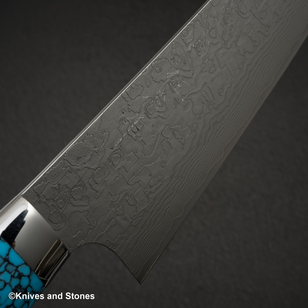 佐治打刃物 SG2 ダイヤモンドダマスカス 牛刀 240mm ターコイズハンドル
