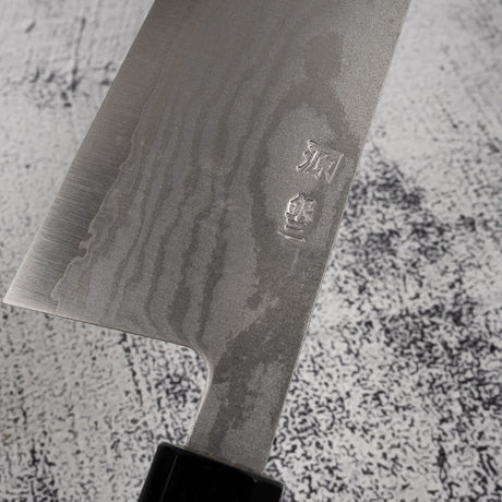 田中一之刃物製作所 銀三鋼 ダマスカス 牛刀 240mm チーク材ハンドル