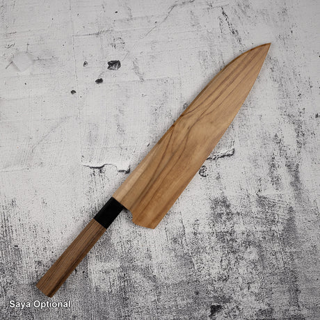 田中一之刃物製作所 銀三鋼 ダマスカス 牛刀 240mm チーク材ハンドル